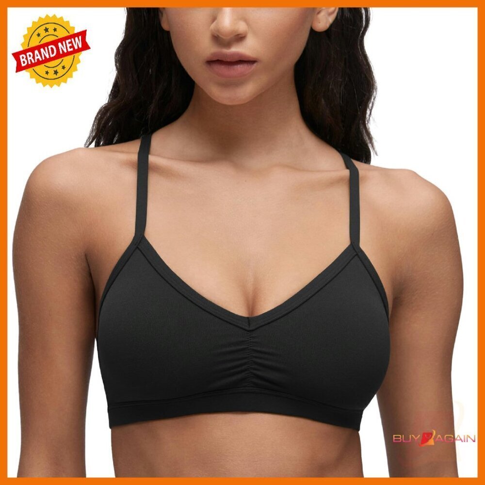 V-Neck Sports Bra with Removable Pads - Yoga Crop Top